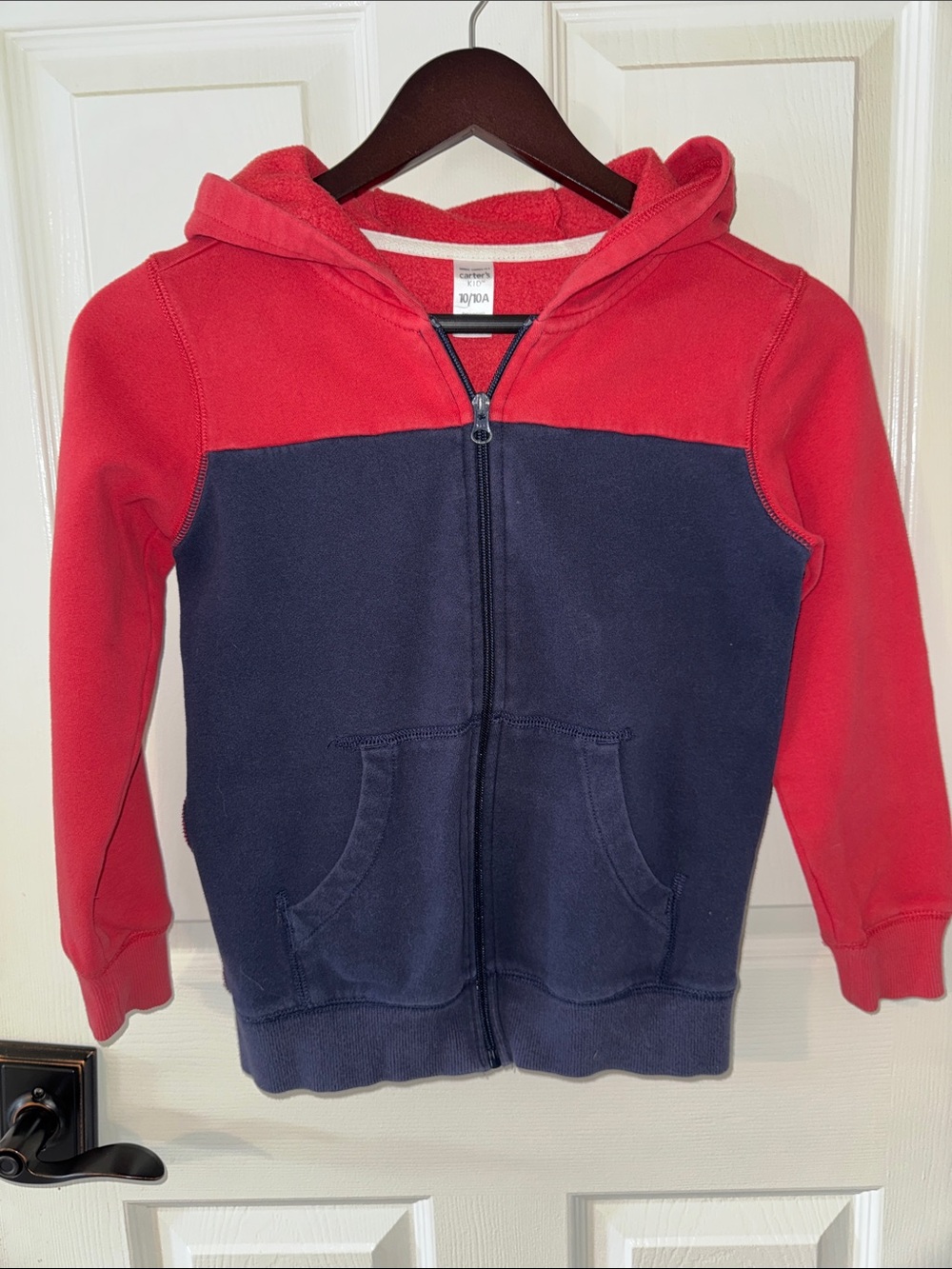 Carter's Red and Navy Zip-Up Hoodie
